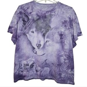 The Mountain Tee Purple Wolves Graphic Tye Die Tee Size Medium
